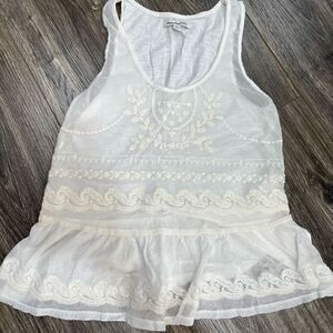 American Eagle White Lace Tank Top